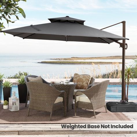 Herrell 132'' Cantilever Umbrella Umbrella Outdoor, Market Table, Cantilever Patio Umbrella, Offset Patio Umbrella, Offset Umbrella, Cantilever Umbrella, Outdoor Market, Shade Structure, Market Umbrella