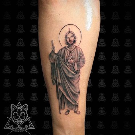 Small San Judas Tattoo, San Judas Tattoo, Mangas Tattoo, Mary Tattoo, Tattoos, Hair Styles, Quick Saves