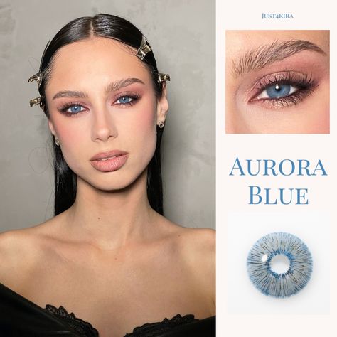 Eyes blue like the ocean.💦💫Trust me, so perfect blue color and coverage for any eye color.🧐⁠👁‍🗨- #AuroraBlue #lenses #newtrend #just4kira #softlenses #dolleyes #blue #softlens #eyelooks #bluelenses Makeup With Blue Lenses, Softlens Eye, Beautiful Eyes Color, Soft Lens, Eyes Color, Eyes Blue, Perfect Blue, Blue Eye, Doll Eyes