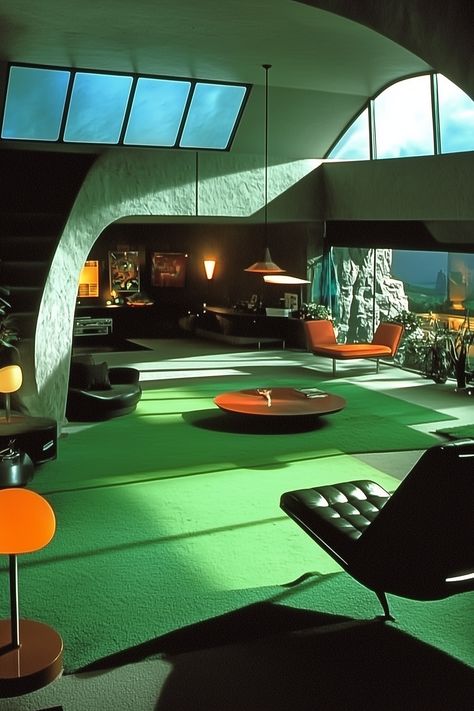 interior design | fashion | space age | art | design | Bauhaus | home | little apartment aesthetic | anime black people | sci fi outfits | sci fi | sci fi design | sci fi art | sci fi decor | anfbj 70s Sci Fi Aesthetic, 80s Futurism Interior, Vintage Futuristic Aesthetic, 90s House Interior Design, 1960s Space Age Interior, 70s City Aesthetic, Space Age Home Decor, Futuristic Retro Interior, Atomic Interior Design