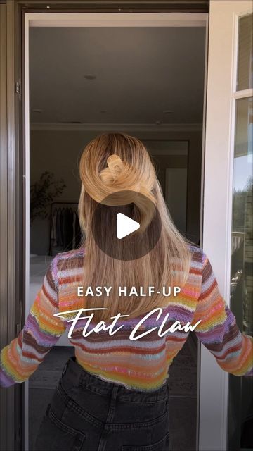 Flat Hair Clip, Flat Claw Clip Hairstyles, Claw Clip Hairstyle, Clip Hairstyle, Clip Hairstyles, Flat Hair, In The Car, Claw Clip, Half Up