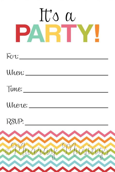 Blank Party Invitation Pijamas Party Ideas, Block Party Invitations, Online Birthday Invitations, Free Party Invitations, Birthday Party Invitations Free, Birthday Invitation Card Template, Girl Birthday Party Invitations, Free Printable Birthday Invitations, Mommy Time