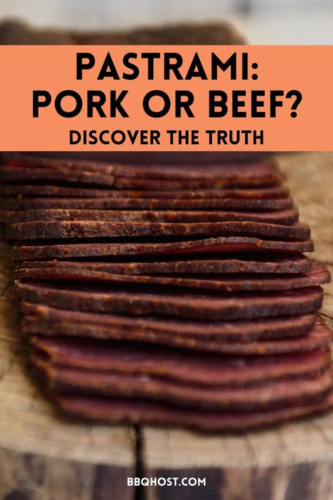 Is pastrami pork or beef? Find out the truth behind this deli favorite! Learn about its unique smoking process and how it differs from corned beef. Head over to the blog to prepare for your pastrami recipe ideas such as pastrami sandwich and pastrami sliders. Save for future reference! How To Make Pastrami Homemade, Pastrami Recipe Ideas, Pastrami Sliders, How To Make Pastrami, Different Cuts Of Steak, Pastrami Recipe, Smoked Pork Loin, Pastrami Sandwich, Steak Cuts