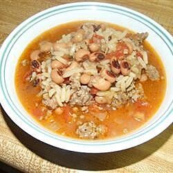 Sausage Wild Rice, Hoppin John Soup, Rice And Tomatoes, Hoppin John Recipe, Chili Spaghetti, Hot Chocolate Cupcakes, Mama Cooking, Hoppin John, One Pot Recipes