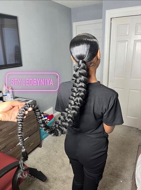 Dramatic Braided Ponytail, Distressed Braided Ponytail, Passion Braid Ponytail, Mid Ponytail Braid, Ponytail Slick Hairstyles, Braid With Weave Ponytail, Two Ponytails With Weave Braids, Swoop Braided Ponytail For Black Women, Sleek Ponytail Braid