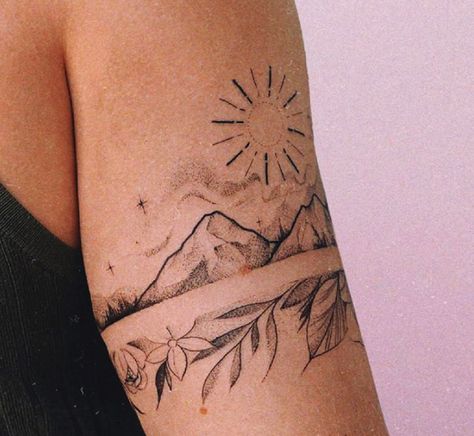 Western Tattoos, Inspiration Tattoos, Mountain Tattoo, Band Tattoo, Time Tattoos, Elegant Tattoos, Nature Tattoos, Feminine Tattoos, Dope Tattoos