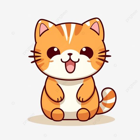 kawaii cute happy cat in clipart style generative ai cute animal cartoon png Cartoon Png Transparent, Cute Cat Clipart, Cute Animal Cartoon, Kawaii Penguin, Cat Brain, Fairytale Nursery, Cartoon Png, Cat Clipart, Cartoons Png