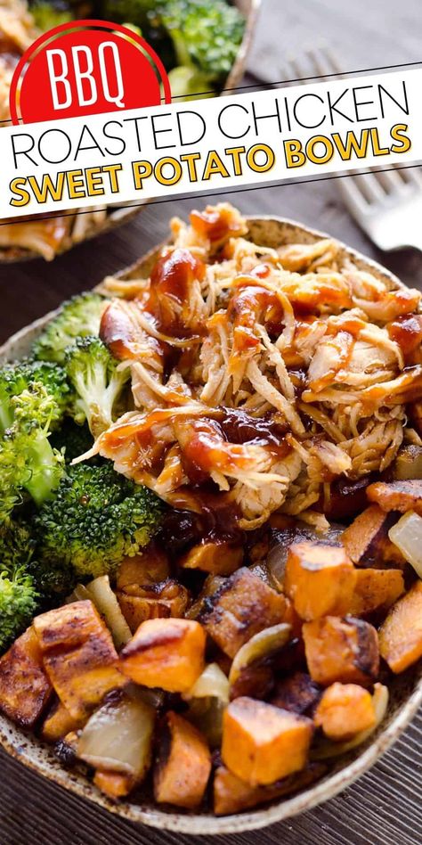 Chicken Sweet Potato Casserole, Bbq Chicken Sweet Potato, Sweet Potato Casserole Recipes, Potato Casserole Recipes, Potato Bowls, Sweet Pot, Bowl Meals, Chicken Bowl Recipe, Sweet Potato Bowls