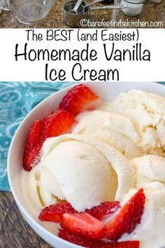 Simple Vanilla Ice Cream, Ice Recipe, Easy Ice Cream Recipe, Vanilla Ice Cream Recipe, Ice Cream Maker Recipes, Homemade Vanilla Ice Cream, Easy Ice Cream, Homemade Ice Cream Recipes, Keto Ice Cream