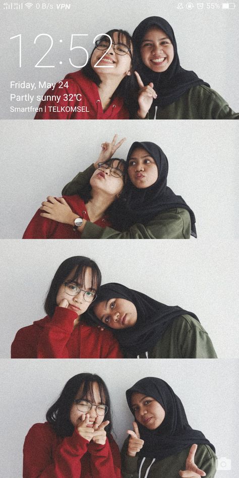 Sister Poses Selfie, Sisters Photoshoot Poses Selfie, Selfie Poses With Sister At Home, Poses With Sisters Photo Ideas, Duo Selfie Poses, Selfie Poses With Best Friend, Sister Picture Poses, Trio Poses, Sisters Photo