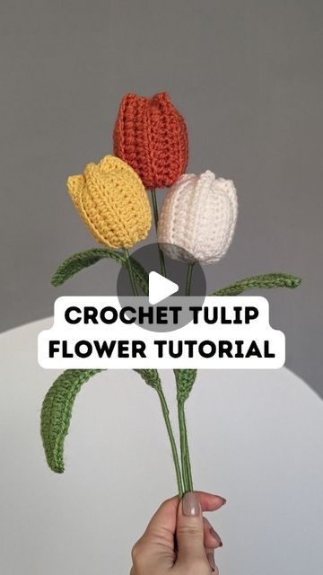 Brunaticality on Instagram: "How to Crochet Tulips Step-by-Step | Perfect for Floral Bouquets Tag me if you make one! 😍 Materials I have used: 📌YARNS: Bravissimo50 - Green Edith - Radical Red Yarn by tessiland.com You can use cotton or acrylic. 📌4mm hook 📌Hot glue 📌Wire cutter 📌Round nose plier 📌 0.5mm Floral Wire 📌2mm florist wire, 40cm long 📌Tape measure 📌Scissors 📌Tapestry needle I'll be sharing more short tutorials here. Don't forget to catch my weekly tutorials on my YouTube channel: Brunaticality. Feel free to follow me and subscribe to explore more fun crochet tutorials! #crochet #crochettulipbouquet #crochettulip" Crochet Tulips Pattern Free, Tulip Crochet Bouquet, Tulip Crochet Pattern, Crochet Tulip Bouquet, Crochet Tulip, Bouquet Tutorial, Round Nose, Easy Crochet Stitches, Tulip Bouquet