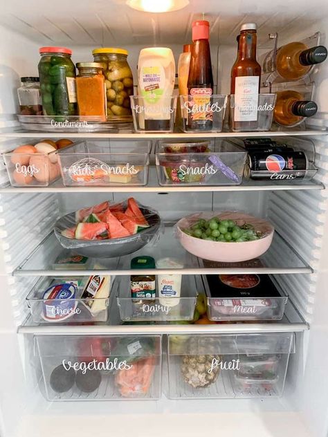 11+ Kitchen Organization Ideas To Declutter Your Space Fridge Labels, Fridge Organisation, Measurement Conversion Chart, Organization Labels, Expired Food, Spice Jar Labels, Small Fridges, Organizing Labels, Kitchen Organisation