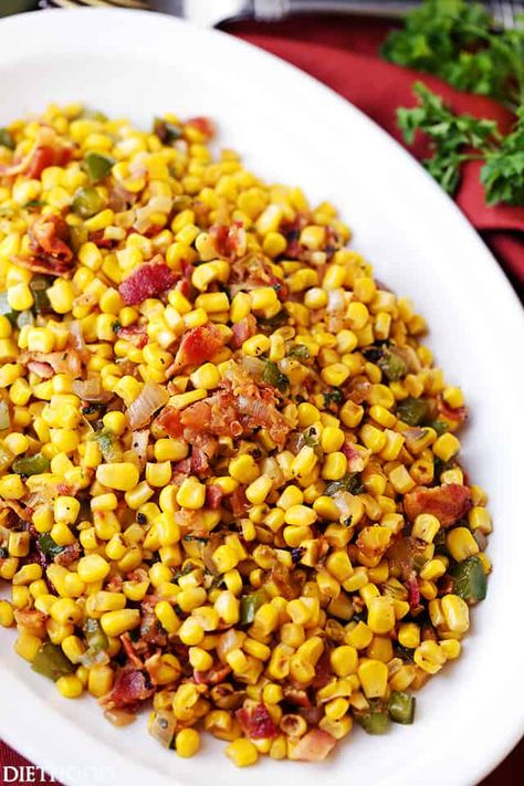 Corn Skillet Recipe, Corn Skillet, Easy Corn Recipes, Bacon And Corn, Southern Fried Corn, Black Bean Corn Salad, Corn Recipes Side Dishes, Bacon Corn, Bacon Dishes