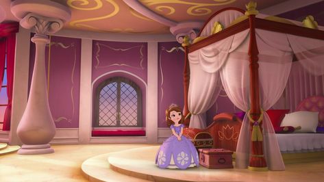 Sofia The First Bedroom, Sofia The First Room, Princess Life, Castle Rooms, Groovy Fashion, Princess Sofia The First, Warrior King, Princess Bed, Pretty Bedroom