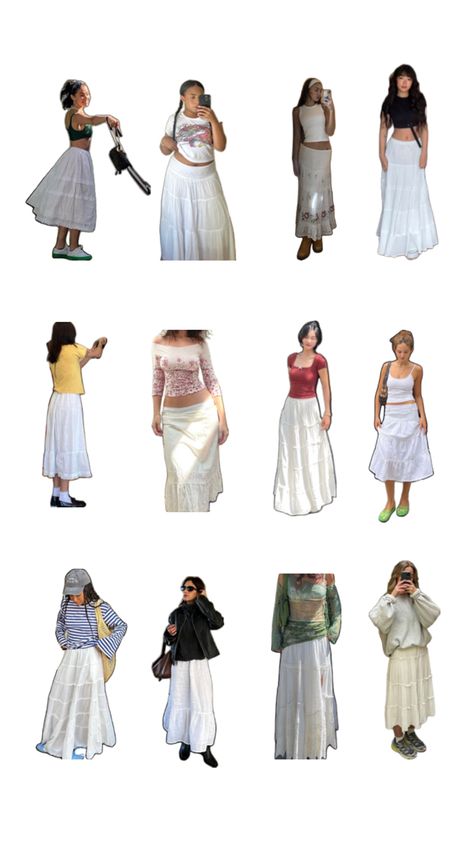 Maxi White Skirt, Japan Outfits, White Maxi Skirt, Fair Outfits, Modest Outfit Ideas, Alt Outfits, Italy Outfits, Aesthetic Outfit Ideas, Everyday Fashion Outfits