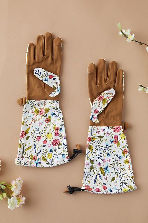 Long Floral Garden Gloves by Anthropologie in Assorted, Terrain Garden Of Paradise, Garden Gloves, Garden Boots, Gardening Gear, Paradise Garden, Uncommon Goods, Gardening Outfit, Unique Gardens, Gardening Gloves