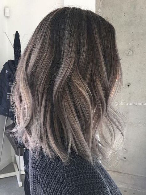 Charcoal Trendy We Fryzurach, Ash Brown Hair Color, Short Ombre Hair, Ash Brown Hair, Hair Color Balayage, Hair Envy, Hair Color Trends, Brown Hair Colors, Ombre Hair