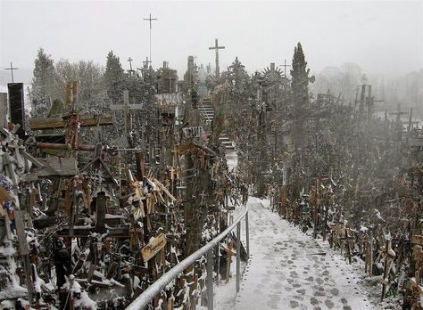 Hill Of Crosses, Halloween Attractions, Blue Hole, Strange Places, Scary Places, Gothic Architecture, Travel Alone, Pilgrimage, Abandoned Places