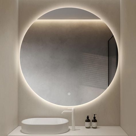 Amazon.com: TheiaMo Round LED Bathroom Mirror, 36" Backlit Frameless Mirror Makeup Vanity Mirror, Anti-Fog Circle Lighted Mirror Large Round Bathroom Mirror Wall Mounted Dimmable Illuminated Mirror CRI95+ : Home & Kitchen Circle Light Mirror, Round Bathroom Mirror, Bathroom Mirror Wall, Mirror Makeup Vanity, Illuminated Mirror, Round Bathroom, Led Bathroom Mirror, Backlit Mirror, Makeup Vanity Mirror