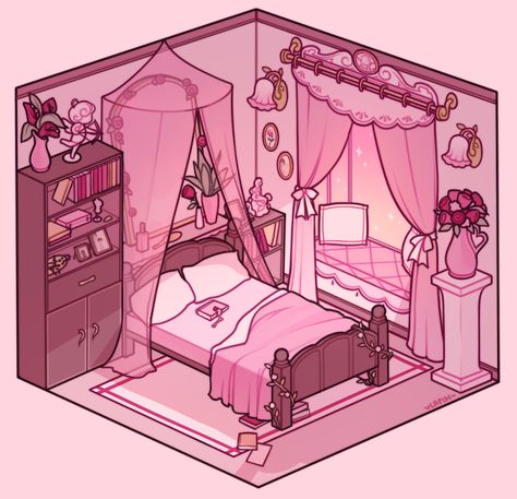 Anime Bedroom Ideas, Interior Concept Art, Bedroom Drawing, Isometric Drawing, Episode Backgrounds, Cartoon As Anime, Isometric Art, Cute Room Ideas, Kawaii Room