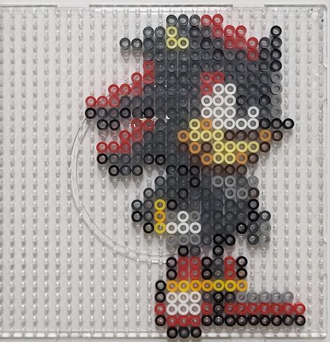 Shadow the Hedgehog Perler Beads Pattern Shadow Perler Beads, Shadow The Hedgehog Perler Beads, Perler Beads Pattern, Perler Ideas, Pearl Beads Pattern, Beads Pattern, Hamma Beads, Fuse Bead Patterns, Sonic And Shadow