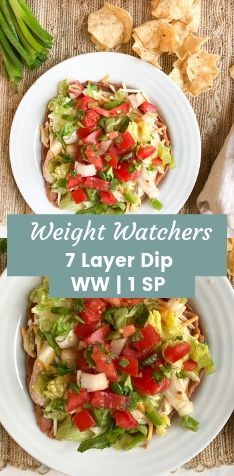 Ww Appetizers, 7 Layer Dip Recipe, Weight Watchers Food Points, Vegetarian Dip, Super Healthy Snacks, Weight Watchers Pumpkin, Layered Dip Recipes, 7 Layer Dip, Layered Bean Dip