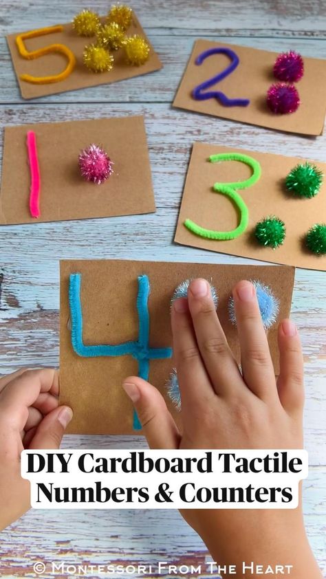 Diy Numbers, Montessori Activity, Montessori Toddler Activities, Kindergarten Learning Activities, Toddler Arts And Crafts, Baby Learning Activities, Daycare Activities, Preschool Art Activities, Kindergarten Learning