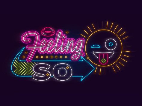 Feelingso dribbble Beer Image, Emoji Animation, Neon Animation, Rain Animation, Neon Lettering, Beer Images, Monoline Script, Dribbble Design, Motion Graphs