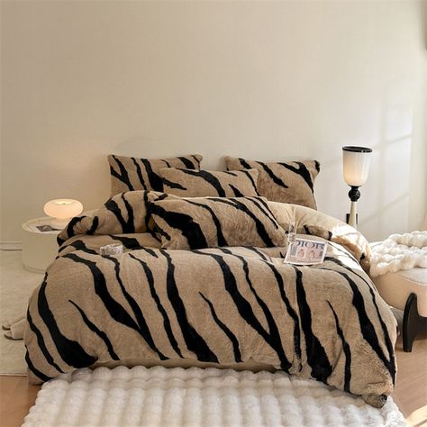 FunnyFuzzy Zebra Thickened Fluffy Fur Bed Sheet Set for those who adore pets and anyone who enjoys a hint of the untamed this Zebra Print Thickened Faux Rabbit Fur Cover and Sheet Set doesn't just enhance the look of your bedroom. Fur Bed, Fur Comforter, Plush Couch, Fur Bedding, Washable Dog Bed, Dog Pillow Bed, Bed Sheet Set, Dog Bed Large, The Untamed