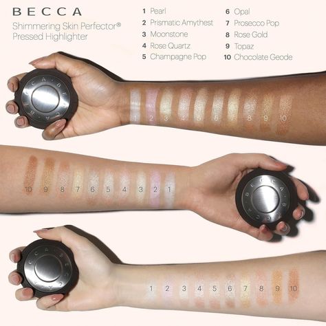 Becca Shimmering Skin Perfector is formulated with color-shifting pigments so whenever you face a different way, someone else might see a different shade. How cool! Champagne Pop Highlighter, Bright Summer Acrylic Nails, Becca Highlighter, Becca Shimmering Skin Perfector, Best Highlighter, Tan Skin Tone, Sephora Sale, Skin Undertones, Simple Makeup Tips