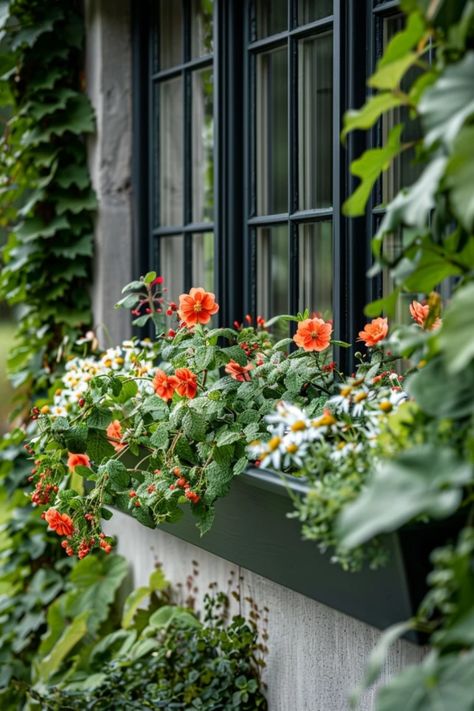 Give your windows a fresh look with unique window box displays that go beyond the typical flower arrangements. Use a variety of greens, succulents, and colorful foliage to create dazzling designs, adding personality to your home. Explore options like vibrant herbs, decorative grasses, and seasonal plants that provide easy upkeep and dazzling textures. Whether you're sprucing up a holiday display or wanting year-round charm, these inspiring window box ideas will have you ready to create lovely showcases that breathe life into your space. Modern Flower Boxes Window, Window Flower Boxes, Decorative Grasses, Window Box Ideas, Seasonal Plants, Window Box Garden, Unique Window, Window Box Flowers, Flowers Unique