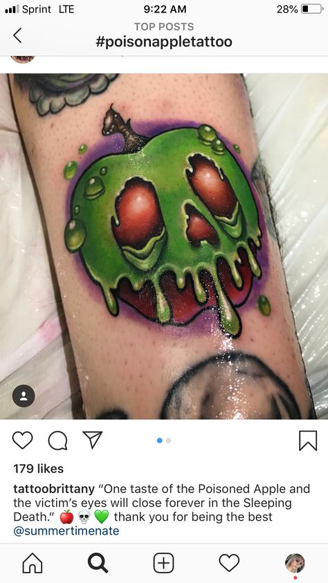 Rotten Apple Tattoo, Poison Apple Tattoo, Rotten Apple, Apple Tattoo, Poison Apple, Simple Tattoo Designs, Poison Apples, Simple Tattoo, Awesome Tattoos