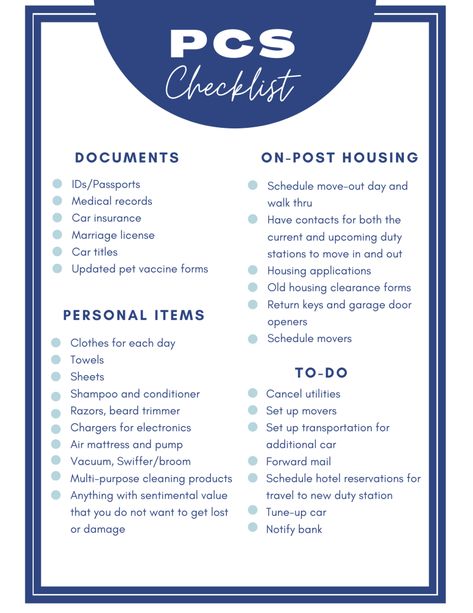 Pcs Move Checklist, Moving Out Of The Country Checklist, Moving To Another Country Checklist, Pcs Checklist, Preparing To Move Out Of State, Pcs Move, Moving List, Military Move Checklist, Navy Wife Life