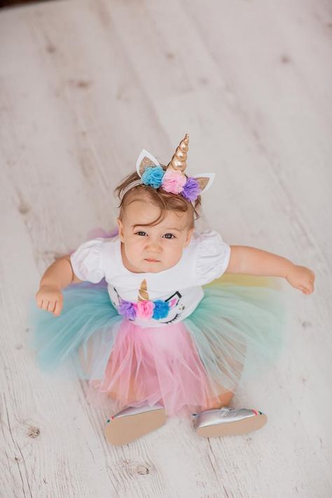 Frozen Tutu, Pastel Skirt, Unicorn Birthday Outfit, Outfits Pastel, Birthday Lights, Pastel Birthday, Rainbow Skirt, Unicorn Outfit, Rainbow Tutu