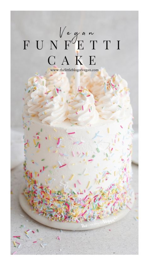 Pastel Sprinkle Cake, Confetti Cake Decoration, Funfetti Cake Decoration, Vegan Funfetti Cake, Pastel Birthday Cake, Sprinkle Birthday Cake, Funfetti Cake Recipe, Confetti Birthday Cake, Colorful Birthday Cake