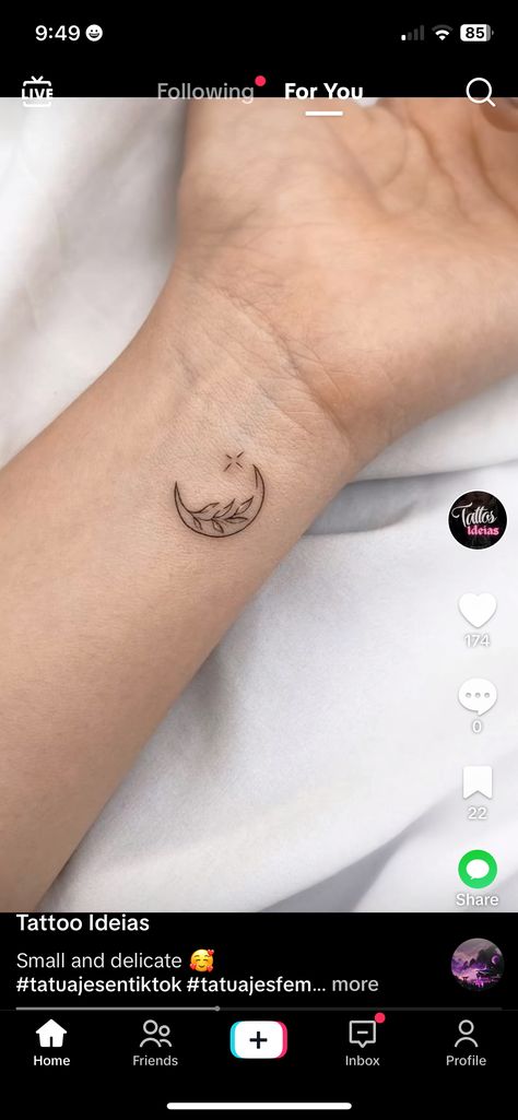 Moon Ear Tattoo, Moon Behind Ear Tattoo, Moon Tattoo Behind Ear, Moon Tattoo, Simple Tattoos, Ear Tattoo, Behind Ear Tattoo, I Tattoo, Moon