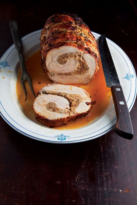 Boudin-Stuffed Turkey Breast Stuffed Turkey Breast, Boudin Sausage, Turkey Roulade, Best Thanksgiving Turkey Recipe, Stuffed Turkey, Holiday Roasts, Turkey Breast Recipe, Turkey Recipes Thanksgiving, Sliced Turkey