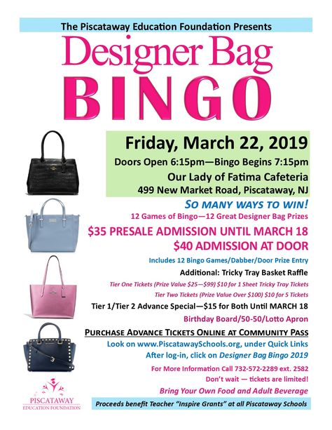 Handbag Bingo Fundraiser, Bag Bingo Fundraiser, Purse Bingo Fundraiser, Purse Bingo Fundraiser Ideas, Tricky Tray Baskets, Bingo Fundraiser, Purse Bingo, Bingo Ideas, Tricky Tray