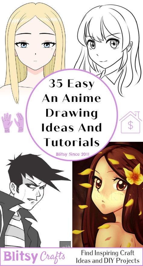 35 Easy Anime Drawing Ideas - How to Draw Anime Learn Anime Drawing, How To Draw Anime Characters, Anime Step By Step Drawing, Anime Lesson, Anime Arms, Sketch Outline, Anime Face Drawing, Anime Lips, Face Outline