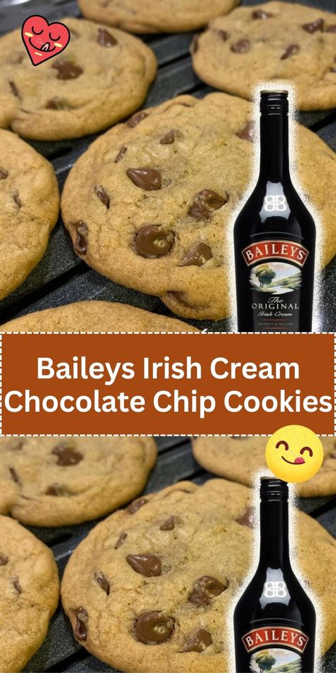 Elevate your cookie game with these Bailey's Irish Cream-infused chocolate chip cookies. A sweet treat with a delightful Irish twist. Baileys Cookies, Best Chocolate Chip Cookie Recipe Ever, Quick Cookies, Baileys Recipes, Best Chocolate Chip Cookies Recipe, Baileys Irish, Baileys Irish Cream, Best Chocolate Chip Cookie, Cookies Recipes