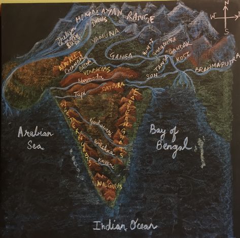 India: Physical landscape Physical Features Of India Project, Waldorf Learning, Basic Geography, Waldorf Curriculum, Book Cover Page Design, Ias Study Material, Ancient Indian History, Holiday Homework, Book Cover Page