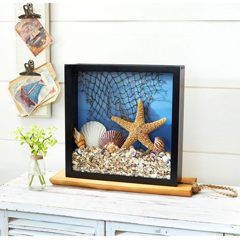 Beach House Memories Shadow Box | Projects | Michaels Bedroom Ideas Beach Theme, Bedroom Ideas Beach, Beach Shadow Boxes, Seashell Shadow Boxes, Beach Bedroom Decor, Art Coquillage, Diy Shadow Box, Nautical Crafts, Shell Ideas