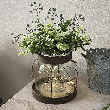 Amazon.com Shopping Cart Rustic Lantern Decor, Decor With Plants, Glass Farmhouse, Home Decor Floral Arrangements, Farmhouse Vase, Lantern Decor, Bathroom Shelf Decor, Farmhouse Living Room Decor Ideas, Rustic Lanterns