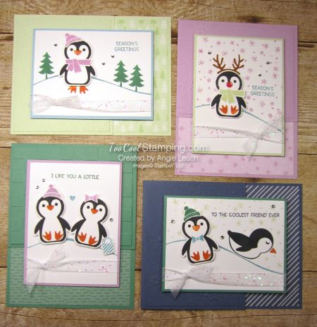 Penguin Builder Punch, Penguin Punch, Wild Background, Penguin Christmas Cards, Papercraft Christmas Cards, Stamped Christmas Cards, Penguin Christmas, Hand Made Greeting Cards, Homemade Christmas Cards