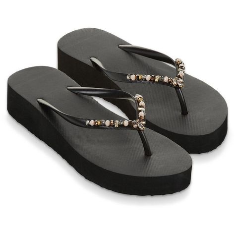 Monsoon Felicity Eva Wedge Flip Flops (39 AUD) ❤ liked on Polyvore featuring shoes, sandals, flip flops, beaded wedge sandals, jeweled sandals, strap sandals, beaded sandals and jeweled flip flops Strap Wedge, Wedge Flip Flops, Jeweled Sandals, Beach Flip Flops, Beaded Sandals, Strappy Wedges, Embellished Sandals, Wedge Heel Sandals, Beach Shoes