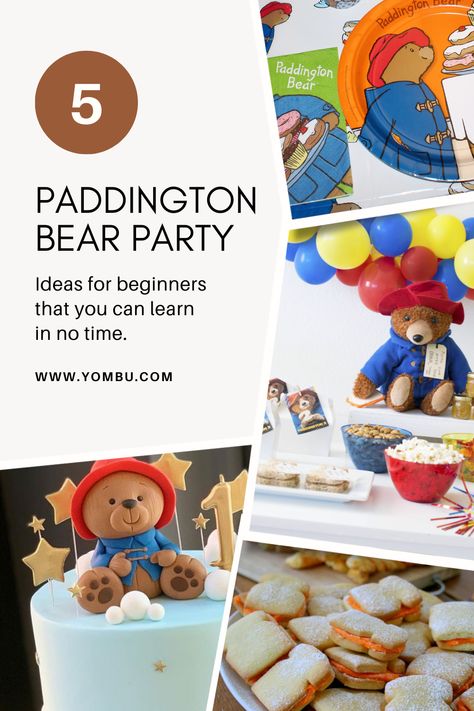 Accentuate your party space with coat and hat cut-outs and splashes of blue, yellow, and red for a vibrant and cheerful atmosphere. Our guide provides all the inspiration you need for a Paddington Bear-themed party that's as heartwarming as it is fun.#PaddingtonBearParty #KidsPartyIdeas #ThemeParty #DIYPartyDecor #MarmaladeCake #CharmingCelebration #BearThemedParty #partyideas #birthday #inspiration #kidsparty #yombu Paddington Birthday Party, Paddington Bear Birthday, Paddington Birthday, Paddington Bear Party, Party Planning Guide, Birthday Inspiration, Party Pops, Paddington Bear, Bear Party