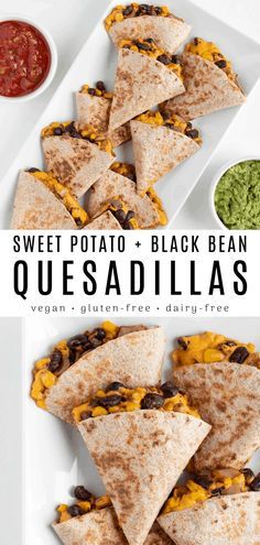 Sweet Potato Quesadilla Recipes, Healthy Vegan Quesadillas, Sweet Potatoes Snacks Healthy, Easy Vegan Quesadilla, Vegan Recipes With Tortillas, On The Go Vegan Meals, Activated Yeast Recipes, Veggie Dairy Free Recipes, Easy Vegan Recipes Healthy Lunch