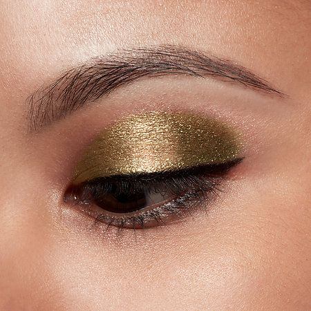 Gold Smokey Eye Makeup, Eye Anatomy, Liquid Eye Shadow, Stila Makeup, Gold Eyeshadow, Shimmer Eyeshadow, Stage Makeup, Liquid Eyeshadow, Eye Makeup Art