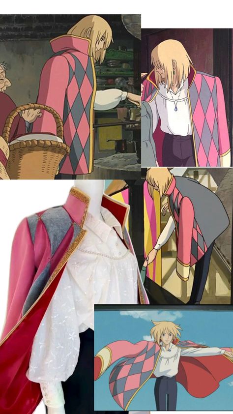 Howl jacket reference Howls Jacket, Howl Jacket, Howls Moving Castle Cosplay, Jacket Reference, Howl Cosplay, Howl's Moving Castle Howl, Jacket Crochet, Jacket Sewing, Couple Costumes