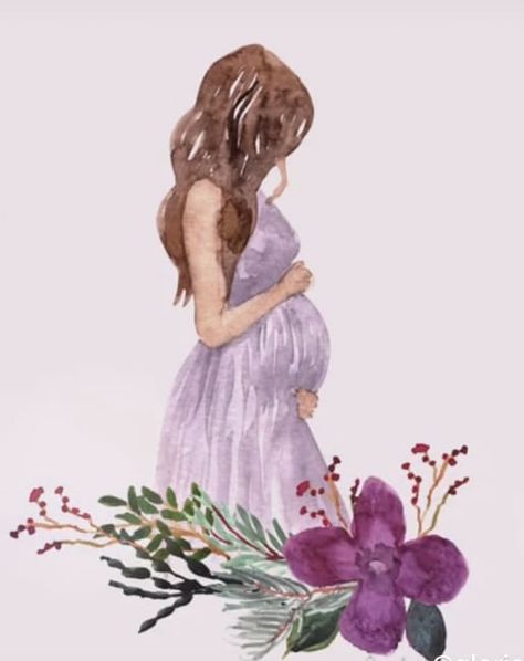 Mom To Be Painting, Maternity Drawing Art, Pregnant Illustration Art, Pregnant Woman Drawing, Maternity Illustration, Pregnant Painting, Maternity Painting, Pregnant Illustration, Maternity Art